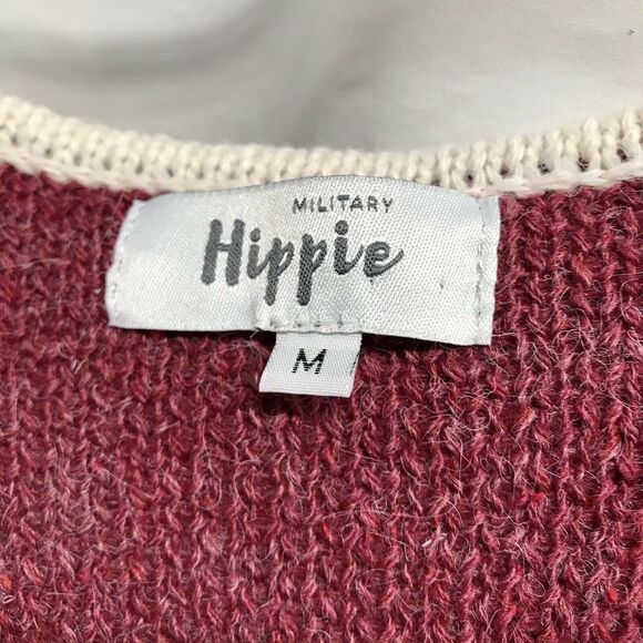 Military Hippie Color Block Open Front Drop Shoulder Cardigan Size M - Picture 3 of 9